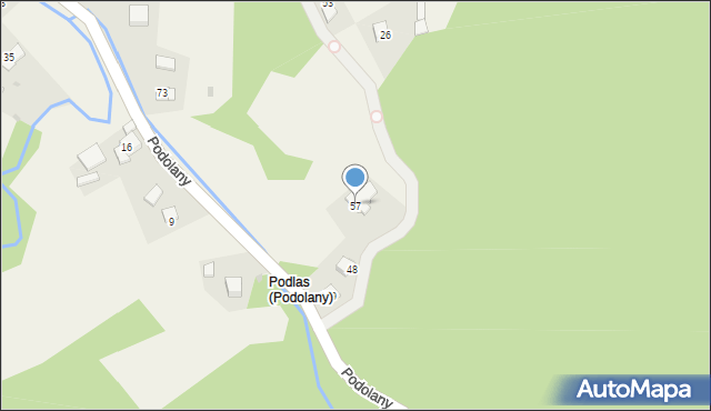 Podolany, Podolany, 57, mapa Podolany