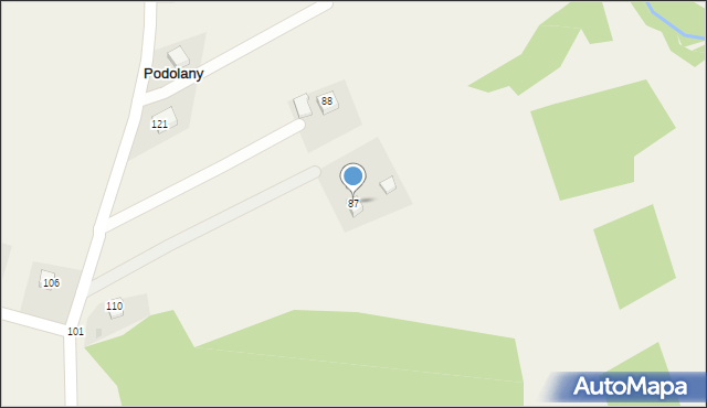 Podolany, Podolany, 87, mapa Podolany