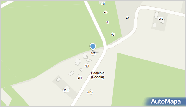 Podole, Podole, 262, mapa Podole