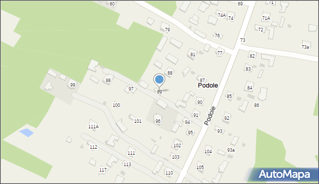 Podole, Podole, 89, mapa Podole