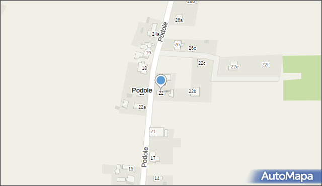 Podole, Podole, 22, mapa Podole