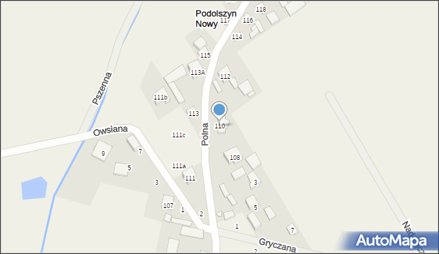 Podolszyn, Polna, 110, mapa Podolszyn