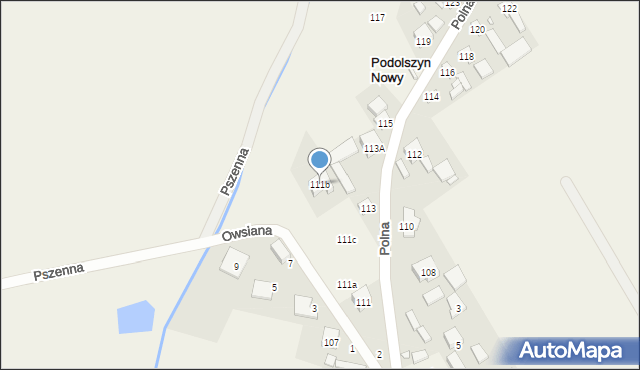 Podolszyn, Polna, 111b, mapa Podolszyn