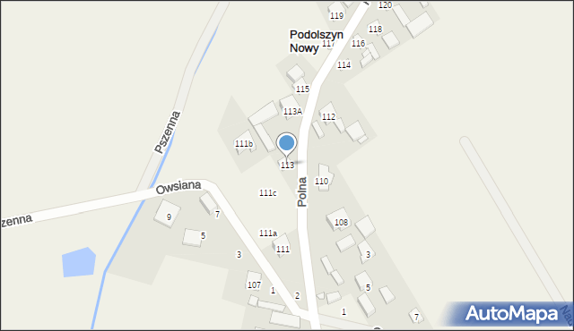 Podolszyn, Polna, 113, mapa Podolszyn