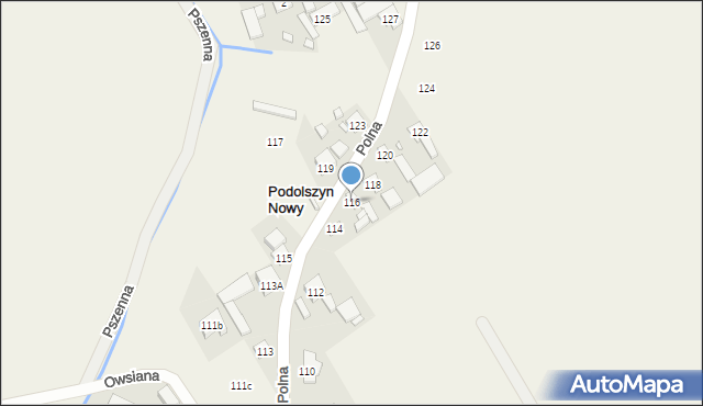 Podolszyn, Polna, 116, mapa Podolszyn