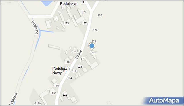 Podolszyn, Polna, 122, mapa Podolszyn