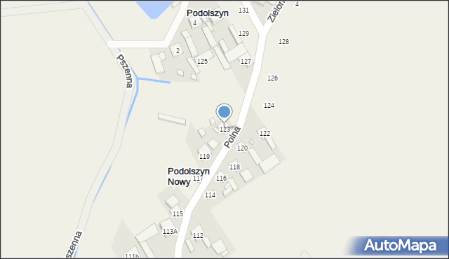 Podolszyn, Polna, 123, mapa Podolszyn