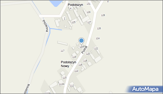 Podolszyn, Polna, 123, mapa Podolszyn