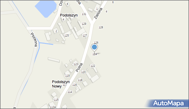 Podolszyn, Polna, 124, mapa Podolszyn