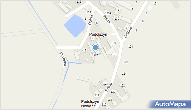 Podolszyn, Polna, 125, mapa Podolszyn