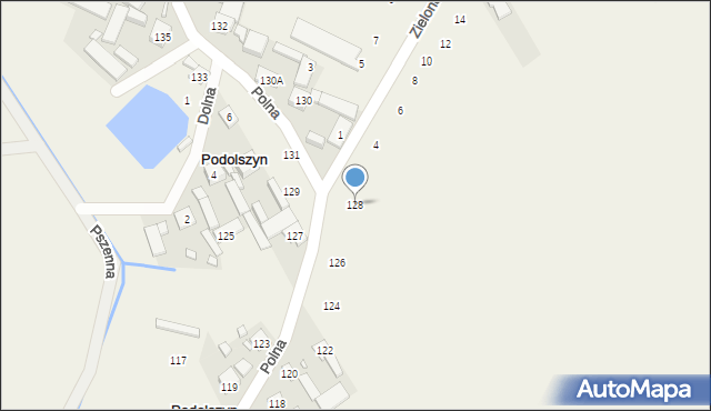 Podolszyn, Polna, 128, mapa Podolszyn