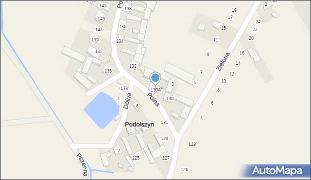 Podolszyn, Polna, 130A, mapa Podolszyn