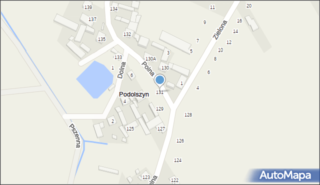 Podolszyn, Polna, 131, mapa Podolszyn