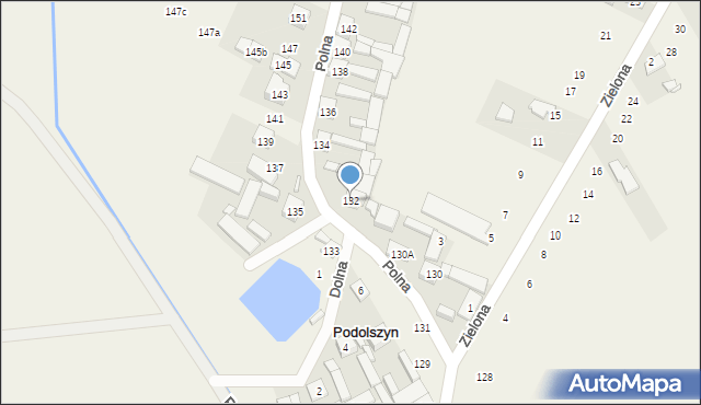 Podolszyn, Polna, 132, mapa Podolszyn