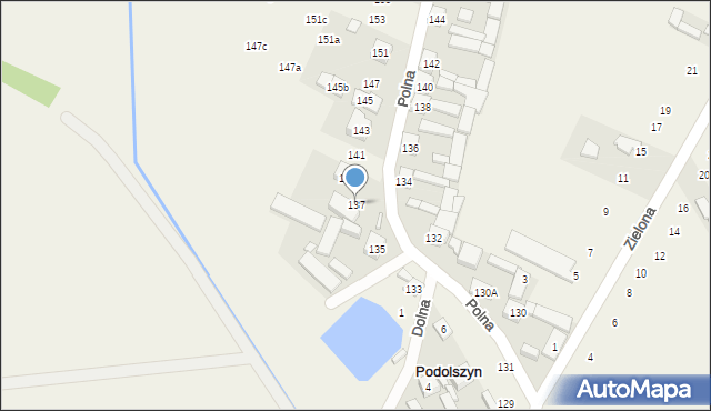 Podolszyn, Polna, 137, mapa Podolszyn