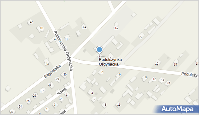 Podolszynka Ordynacka, Podolszynka Ordynacka, 1, mapa Podolszynka Ordynacka