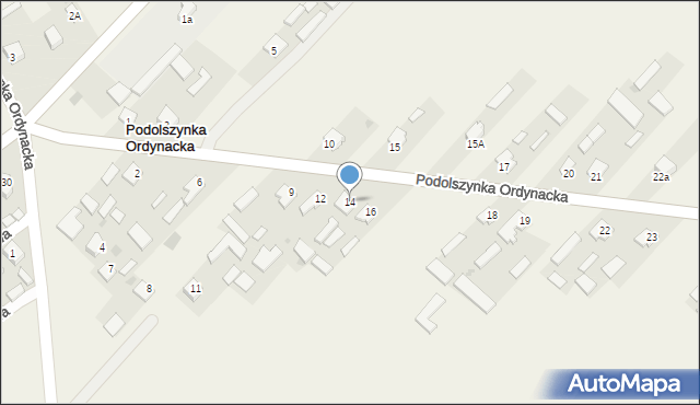 Podolszynka Ordynacka, Podolszynka Ordynacka, 14, mapa Podolszynka Ordynacka