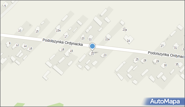 Podolszynka Ordynacka, Podolszynka Ordynacka, 22, mapa Podolszynka Ordynacka