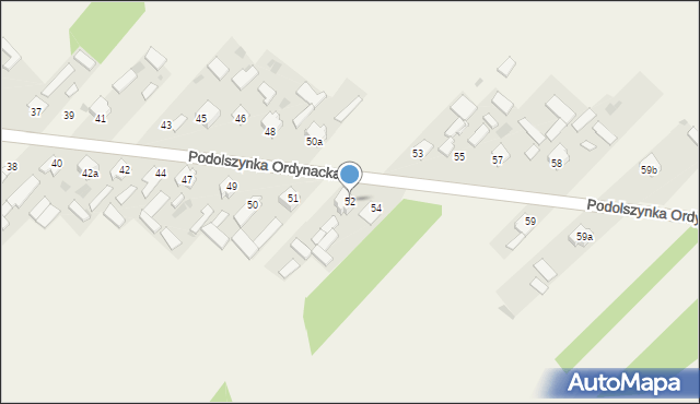 Podolszynka Ordynacka, Podolszynka Ordynacka, 52, mapa Podolszynka Ordynacka