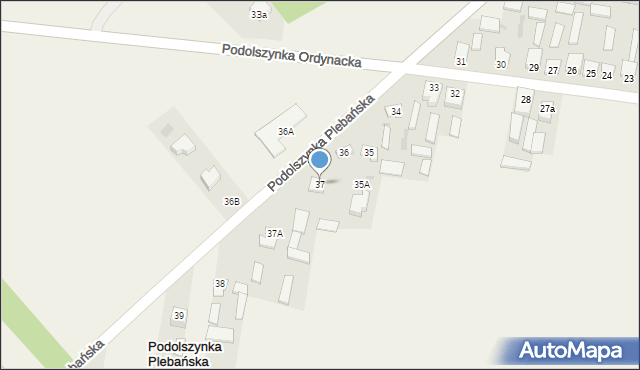 Podolszynka Plebańska, Podolszynka Plebańska, 37, mapa Podolszynka Plebańska