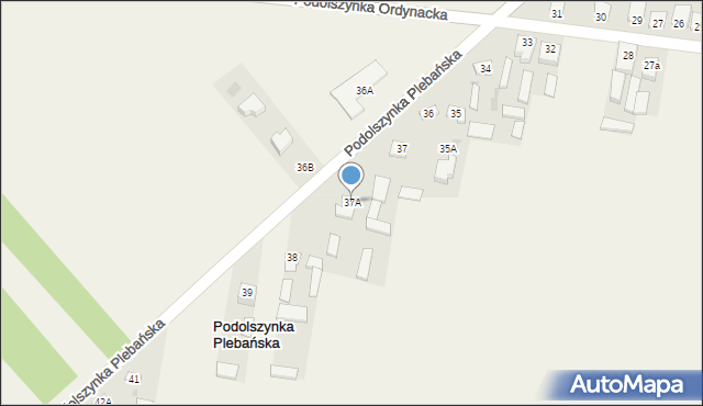 Podolszynka Plebańska, Podolszynka Plebańska, 37A, mapa Podolszynka Plebańska