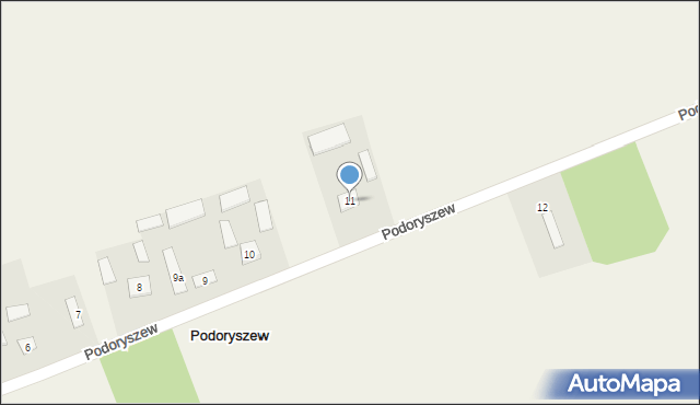 Podoryszew, Podoryszew, 11, mapa Podoryszew