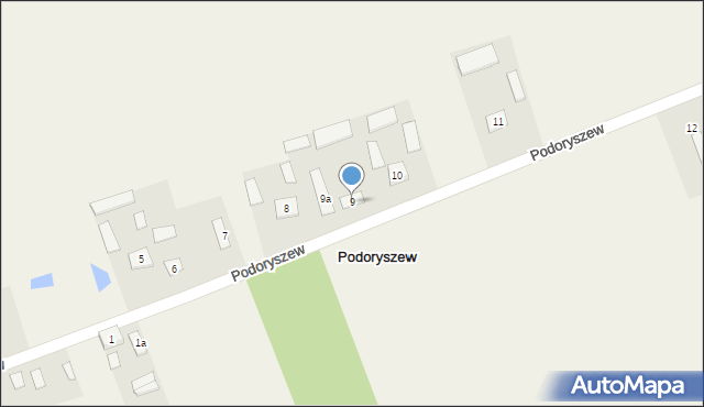 Podoryszew, Podoryszew, 9, mapa Podoryszew