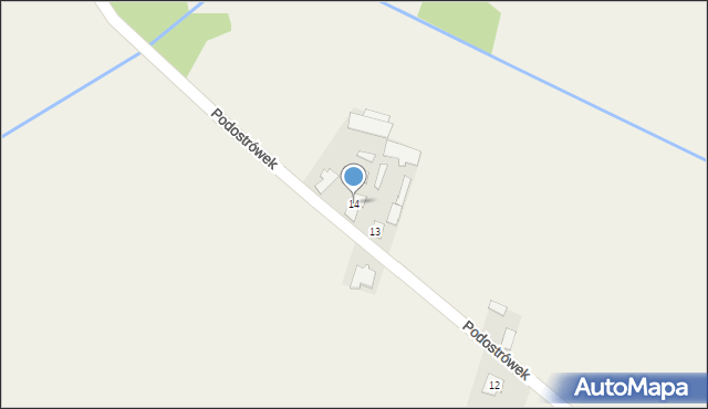 Podostrówek, Podostrówek, 14, mapa Podostrówek