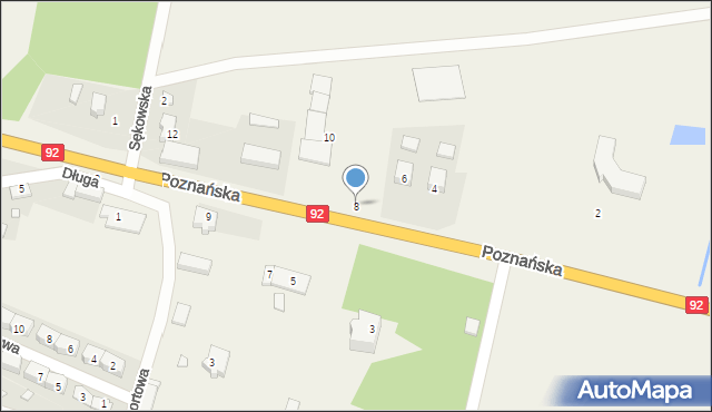 Podrzewie, Poznańska, 8, mapa Podrzewie