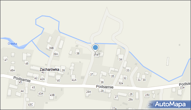 Podsarnie, Podsarnie, 37A, mapa Podsarnie