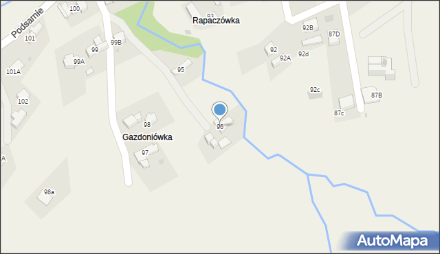 Podsarnie, Podsarnie, 96, mapa Podsarnie