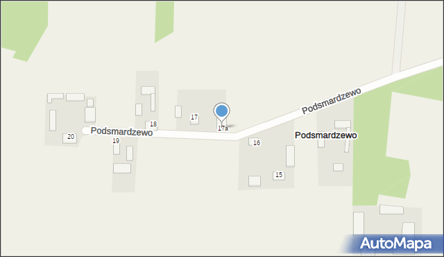 Podsmardzewo, Podsmardzewo, 17a, mapa Podsmardzewo