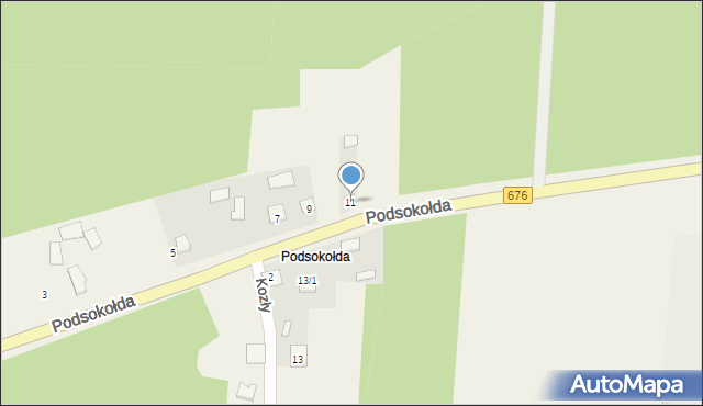 Podsokołda, Podsokołda, 11, mapa Podsokołda