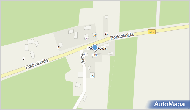 Podsokołda, Podsokołda, 13/1, mapa Podsokołda