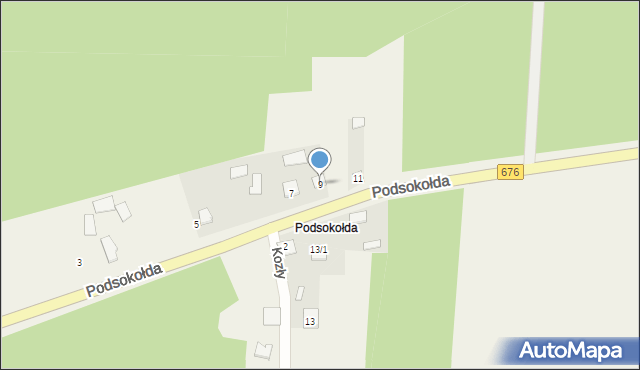 Podsokołda, Podsokołda, 9, mapa Podsokołda