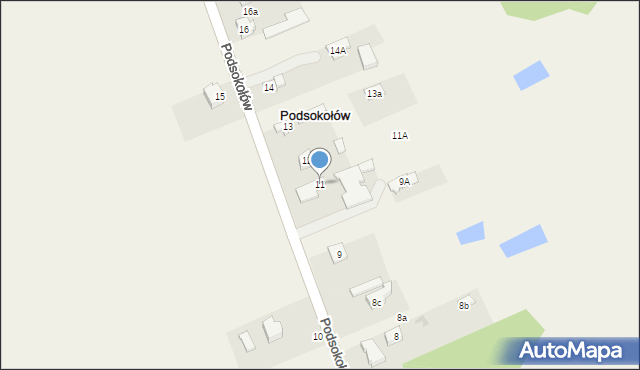 Podsokołów, Podsokołów, 11, mapa Podsokołów