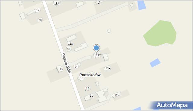 Podsokołów, Podsokołów, 14A, mapa Podsokołów