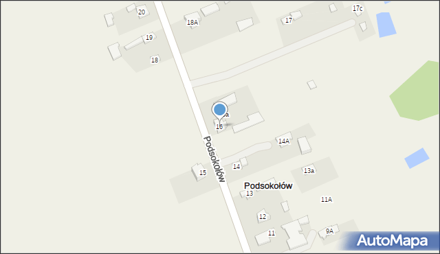 Podsokołów, Podsokołów, 16, mapa Podsokołów