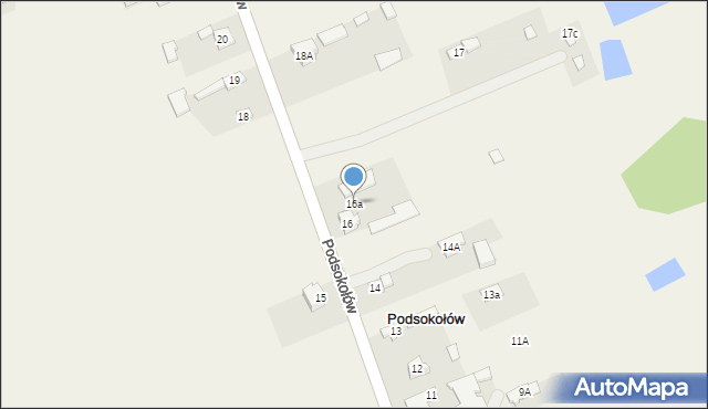 Podsokołów, Podsokołów, 16a, mapa Podsokołów