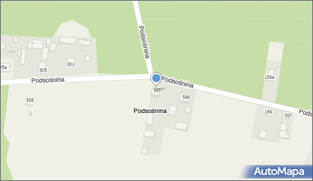 Podsośnina, Podsośnina, 595, mapa Podsośnina