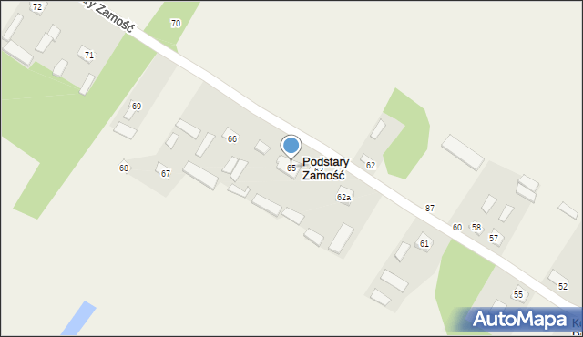 Podstary Zamość, Podstary Zamość, 65, mapa Podstary Zamość