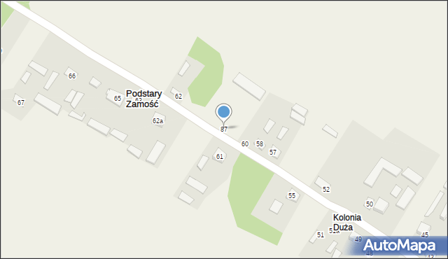 Podstary Zamość, Podstary Zamość, 87, mapa Podstary Zamość