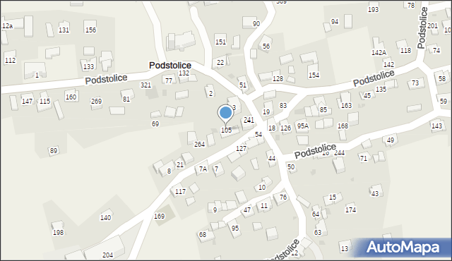 Podstolice, Podstolice, 105, mapa Podstolice