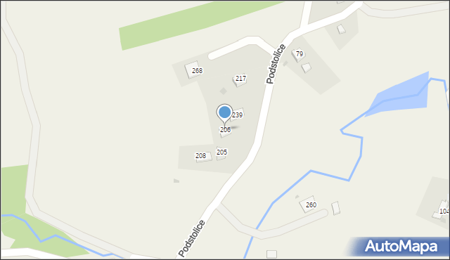 Podstolice, Podstolice, 206, mapa Podstolice