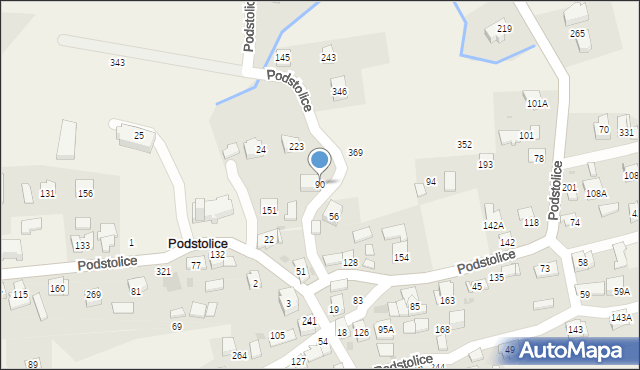 Podstolice, Podstolice, 90, mapa Podstolice