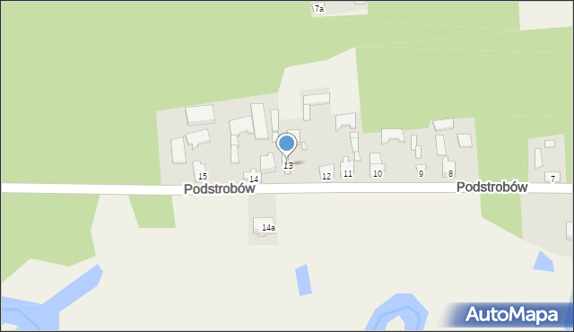 Podstrobów, Podstrobów, 13, mapa Podstrobów