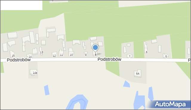 Podstrobów, Podstrobów, 8, mapa Podstrobów