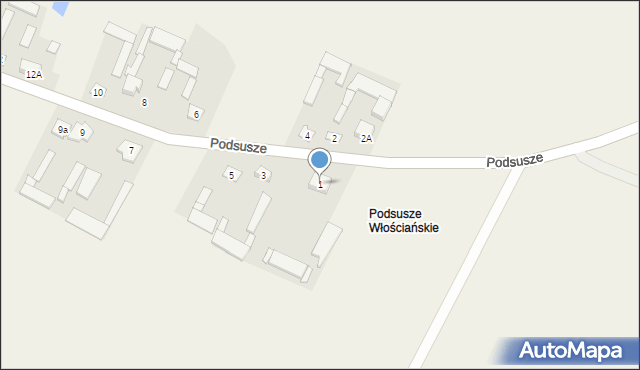 Podsusze, Podsusze, 1, mapa Podsusze