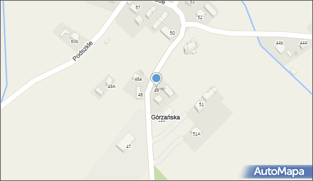 Podszkle, Podszkle, 49, mapa Podszkle