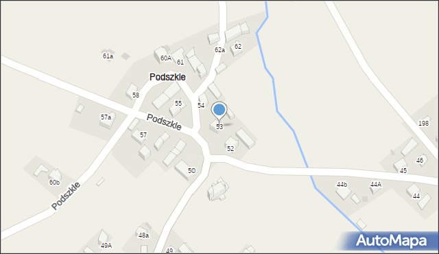 Podszkle, Podszkle, 53, mapa Podszkle